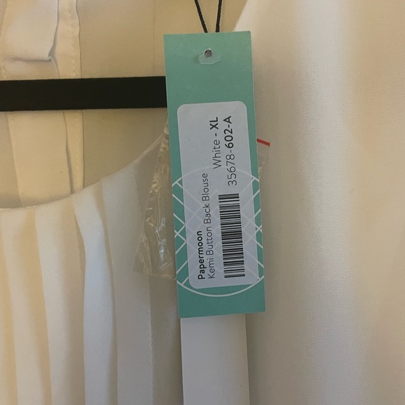 NEW with tags Stitchfix Paper Moon button back white blouse size XL - Picture 4 of 4